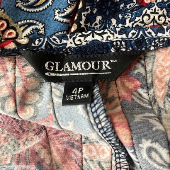 Glamour Boho Maxi Dress Sz 4P Paisley Patchwork Pleated Festival Western Hippie - Picture 7 of 10